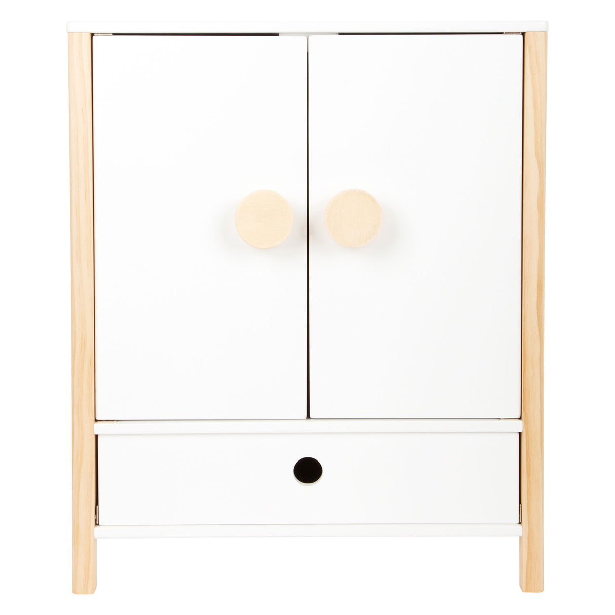Small foot - houten poppen kledingkast little button met hangers , 3dlg.