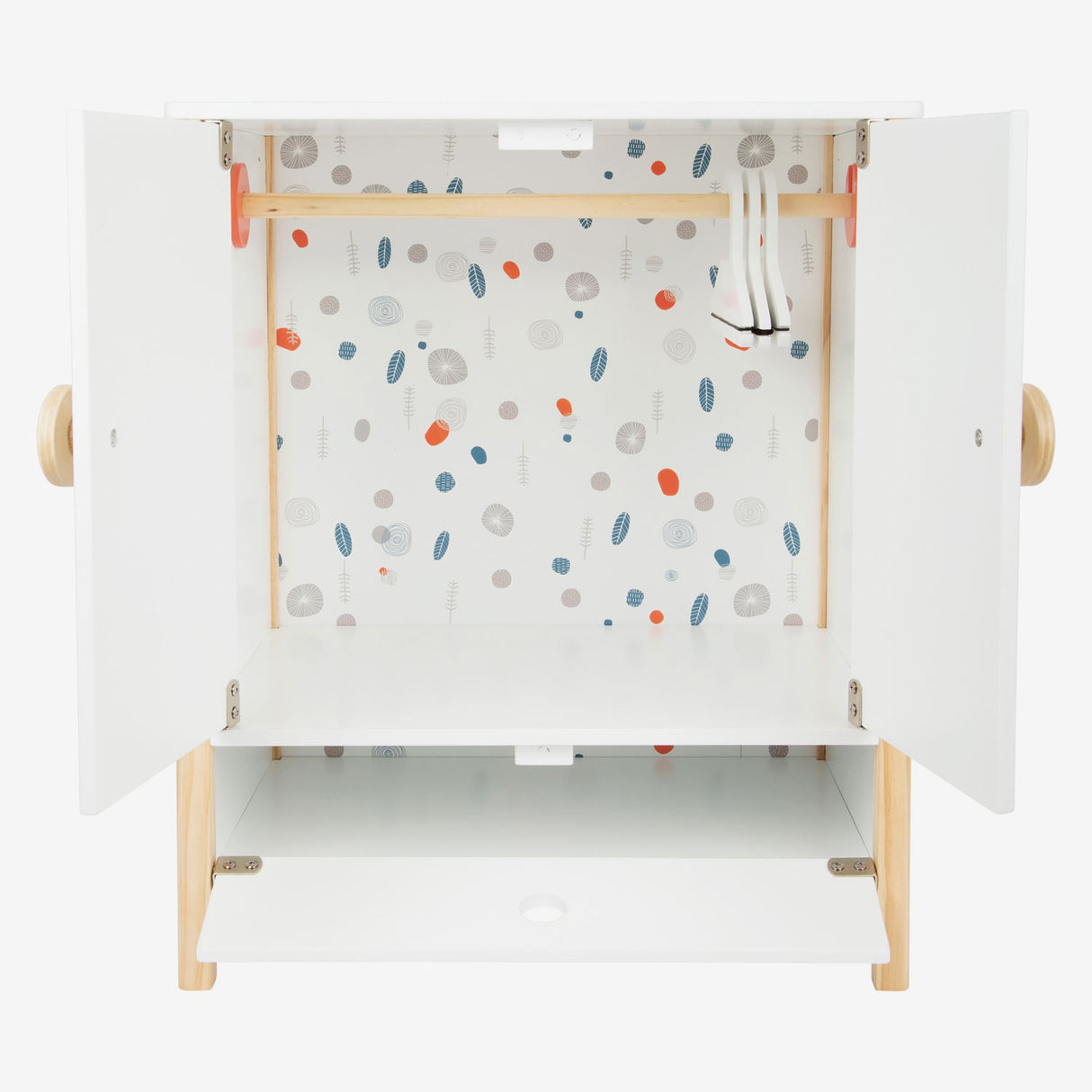Small foot - houten poppen kledingkast little button met hangers , 3dlg.