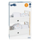 Small foot - houten poppenhoogslaper little button met beddengoed, 6dlg.