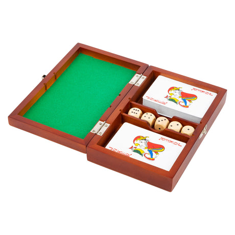 Small foot - speelkaarten en dobbelspel in houten kist