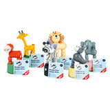 Small Foot Houten Drukfiguur Wilde Dieren, Set van 6