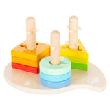 Small foot - houten vormen en sorterten motoriek stapelspeelgoed, 10dlg.