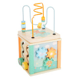 Small foot - houten activiteitenkubus en motoriekspiraal pastel