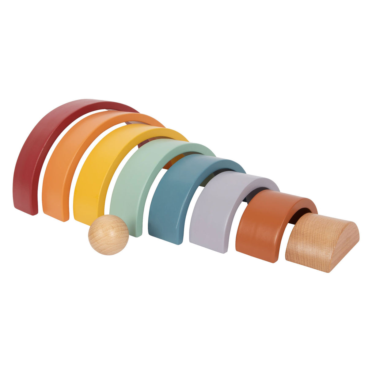 Small Foot Houten Regenboog Bouw Bogen met Bal,