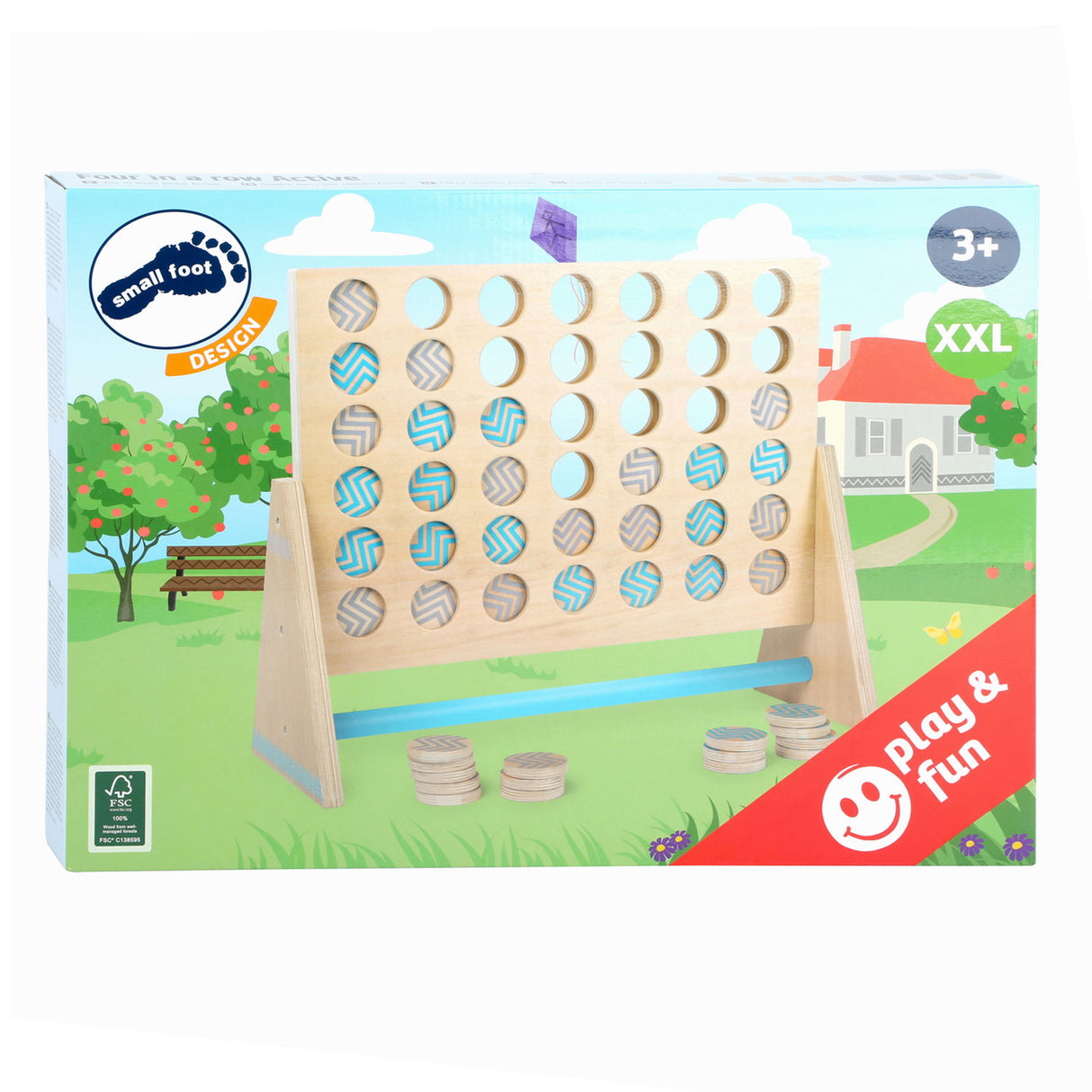 Houten Spel Four in a Row XXL, 43dlg.