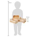 Small Foot Houten Kratjes Groot 18x12x9,5cm, Set van 3