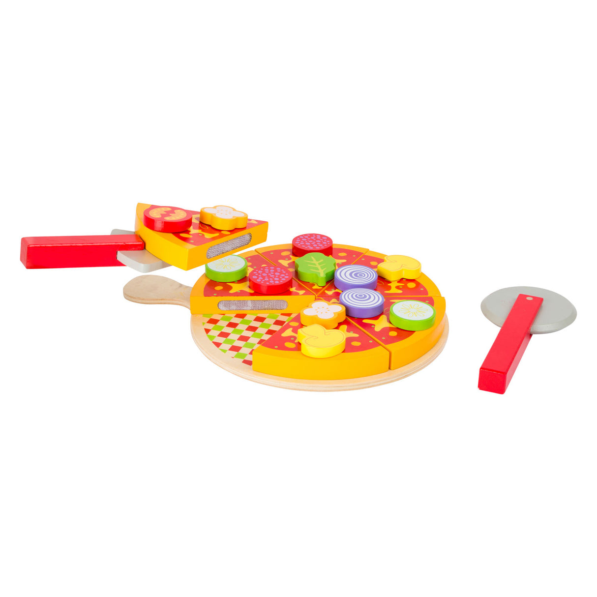 Small Foot Houten Snijen Speeleten Pizza Set, 21dlg.