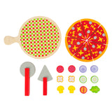 Small Foot Houten Snijen Speeleten Pizza Set, 21dlg.