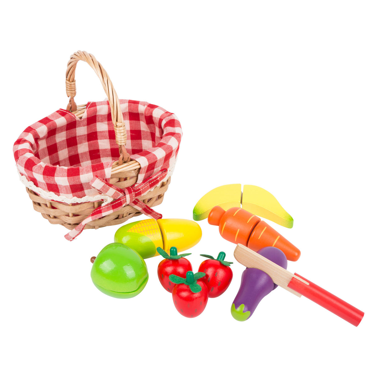 Small Foot Houten Picknickmand met Snij Fruit, 15dlg.