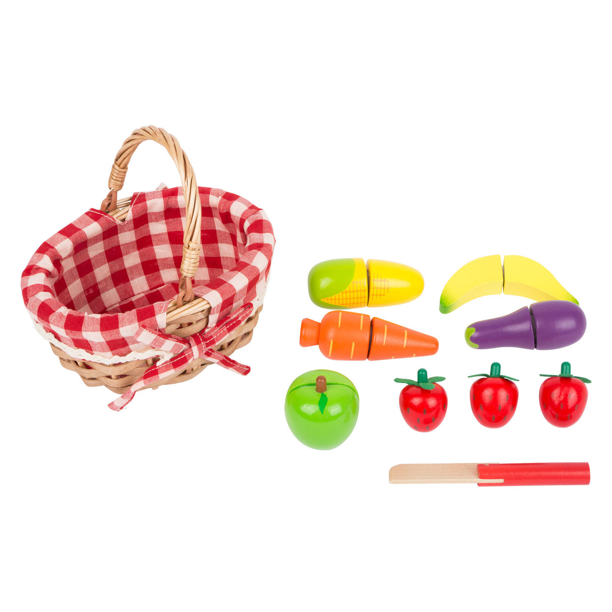 Small Foot Houten Picknickmand met Snij Fruit, 15dlg.