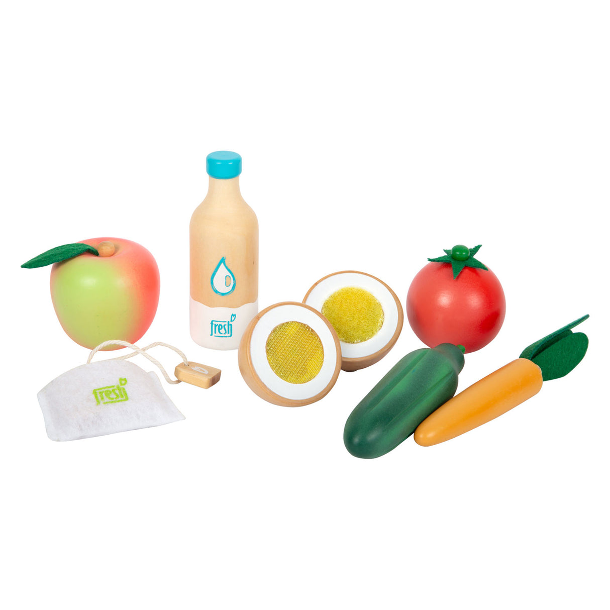 Small foot - houten speeleten vegetarisch voedselset, 17dlg.