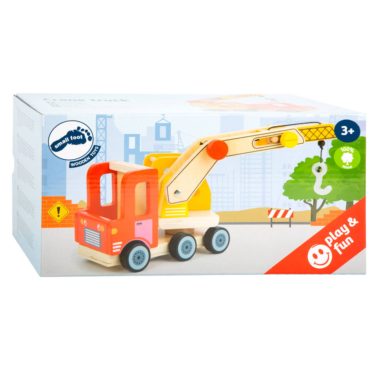 Small Foot Houten Kraannwagen met Beweegbare Kraan