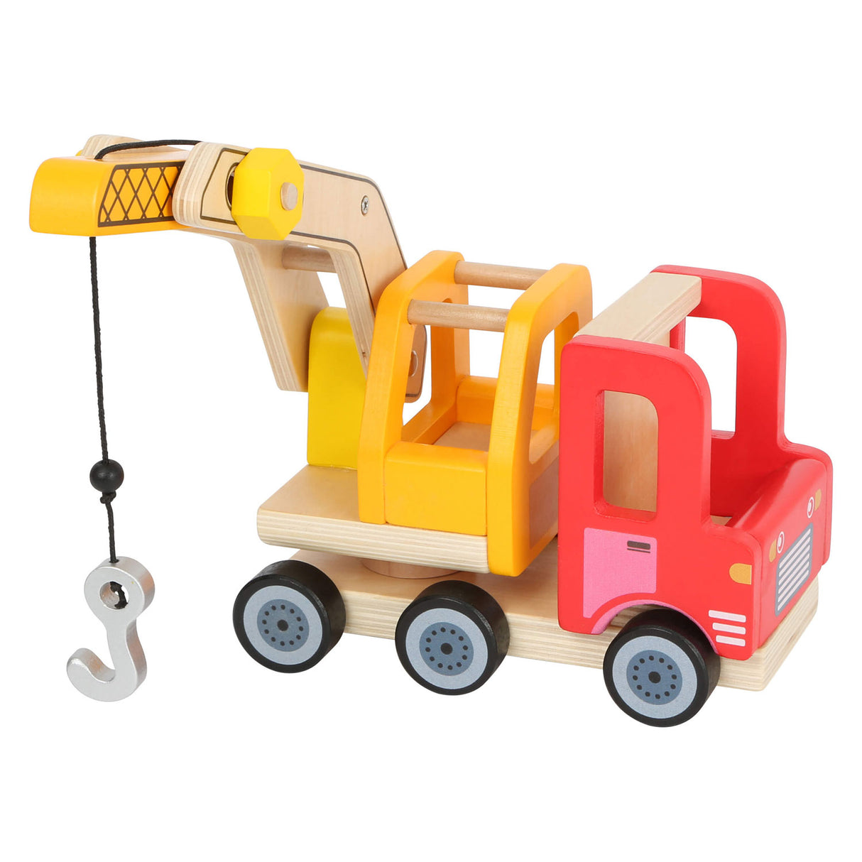 Small Foot Houten Kraannwagen met Beweegbare Kraan