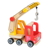 Small Foot Houten Kraannwagen met Beweegbare Kraan