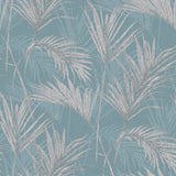 Dutch wallcoverings behang palm springs blauw en grijs