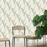 Dutch wallcoverings dutch wallcoverings behang tropical leaf grijs en groen