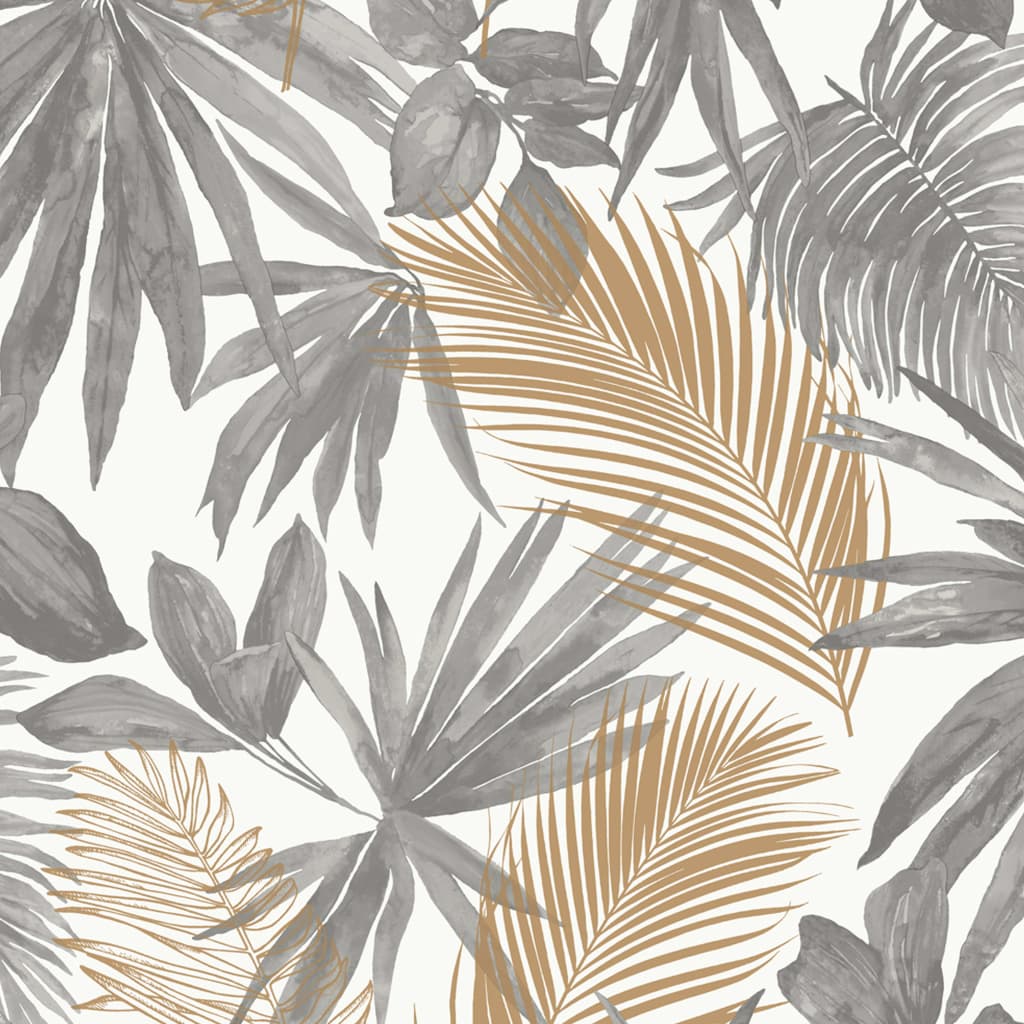 Dutch wallcoverings dutch wallcoverings behang wild palms grijs en beige