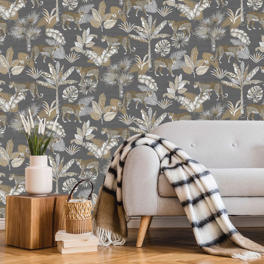 Dutch wallcoverings dutch wallcoverings behang leopard grijs en beige