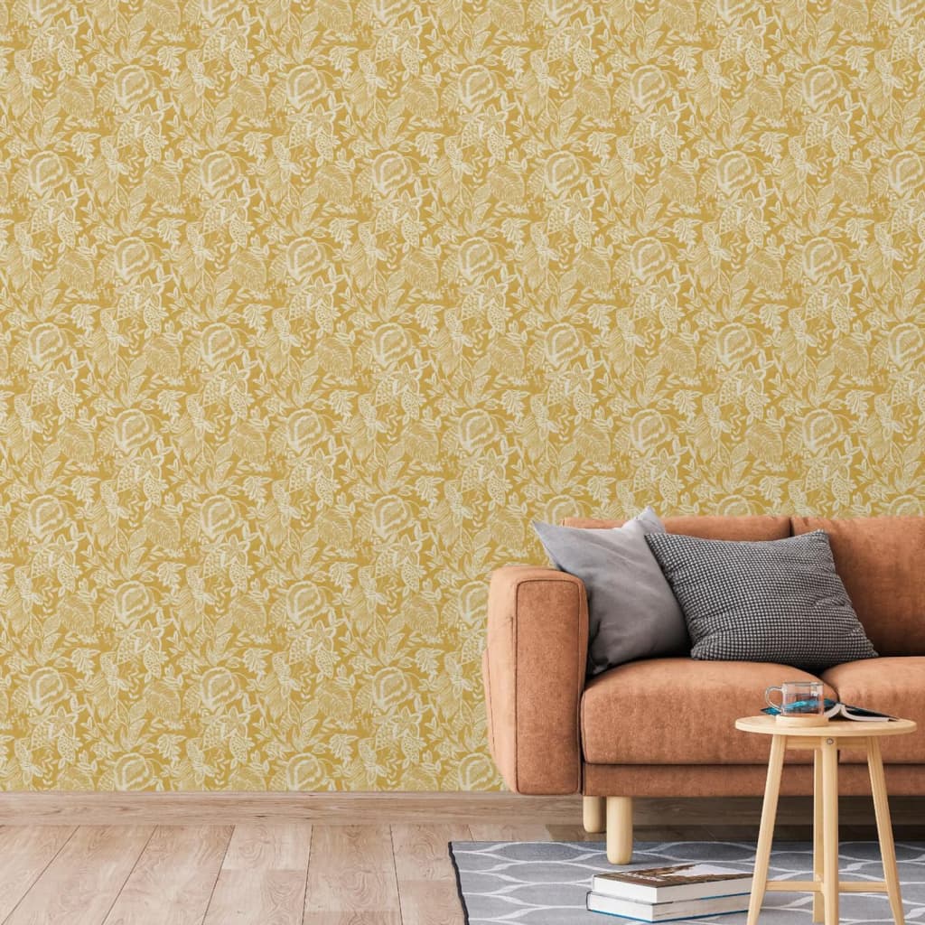 DUTCH WALLCOVERINGS DUTCH WALLCOVERINGS Behang Mae oker en beige