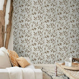 Dutch wallcoverings dutch wallcoverings behang leafs beige en bruin