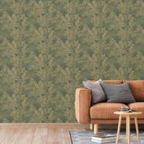 Dutch wallcoverings dutch wallcoverings behang joelle groen en goudkleurig