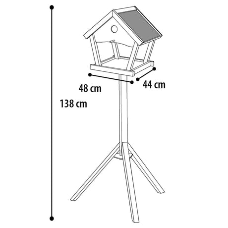 FLAMINGO FLAMINGO Vogelvoedertafel op standaard Tjorn 48x44x138 cm lichtgrijs