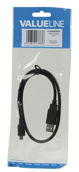 Valueline Valueline Vlcp60500b05 Usb 2.0 Usb A Male Usb Micro B Male Kabel 0,50 M Zwart