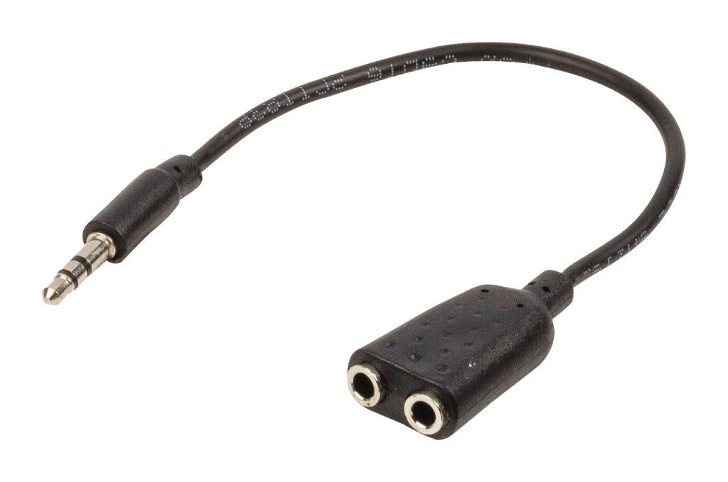 Valueline Valueline VLAP22100B02 Jack Stereo Audio Verdeelkabel 3,5 mm Mannelijk 2x 3,5 mm Vrouwelijk 0,20 M Zwart