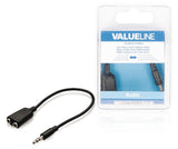 Valueline Valueline VLAB22100B02 Jack Stereo Audio Verdeelkabel 3,5 mm Mannelijk 2x 3,5 mm Vrouwelijk 0,20 M Zwart