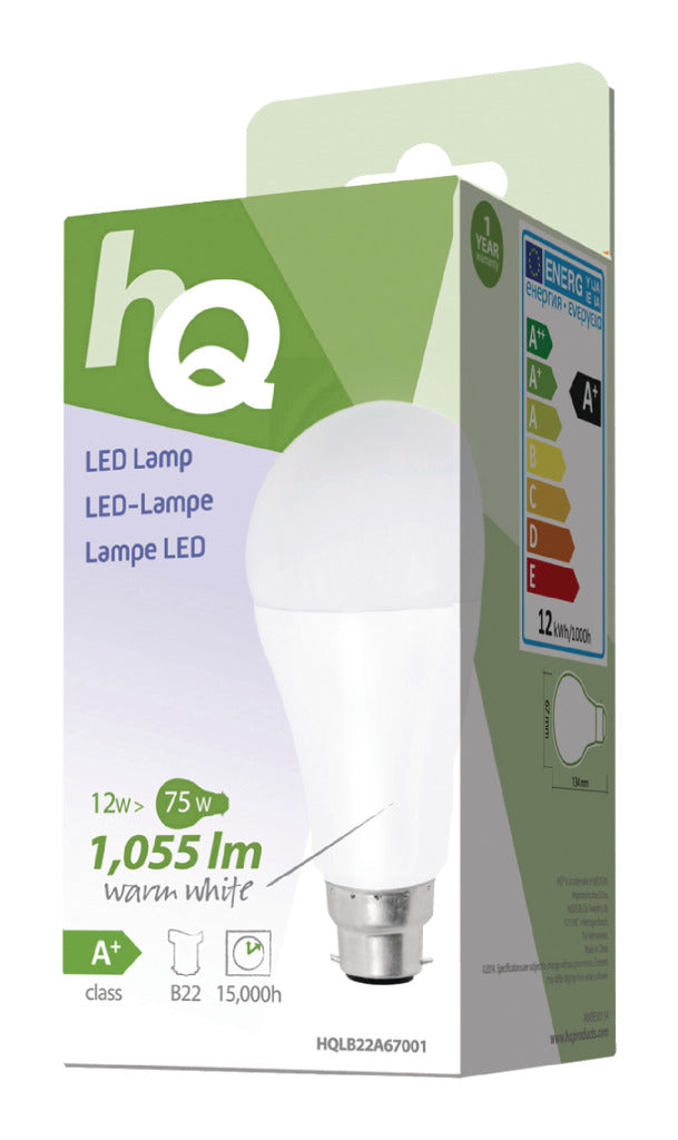 HQ HQ LB22A67001 A67 B22 12W (75W) Led-lamp