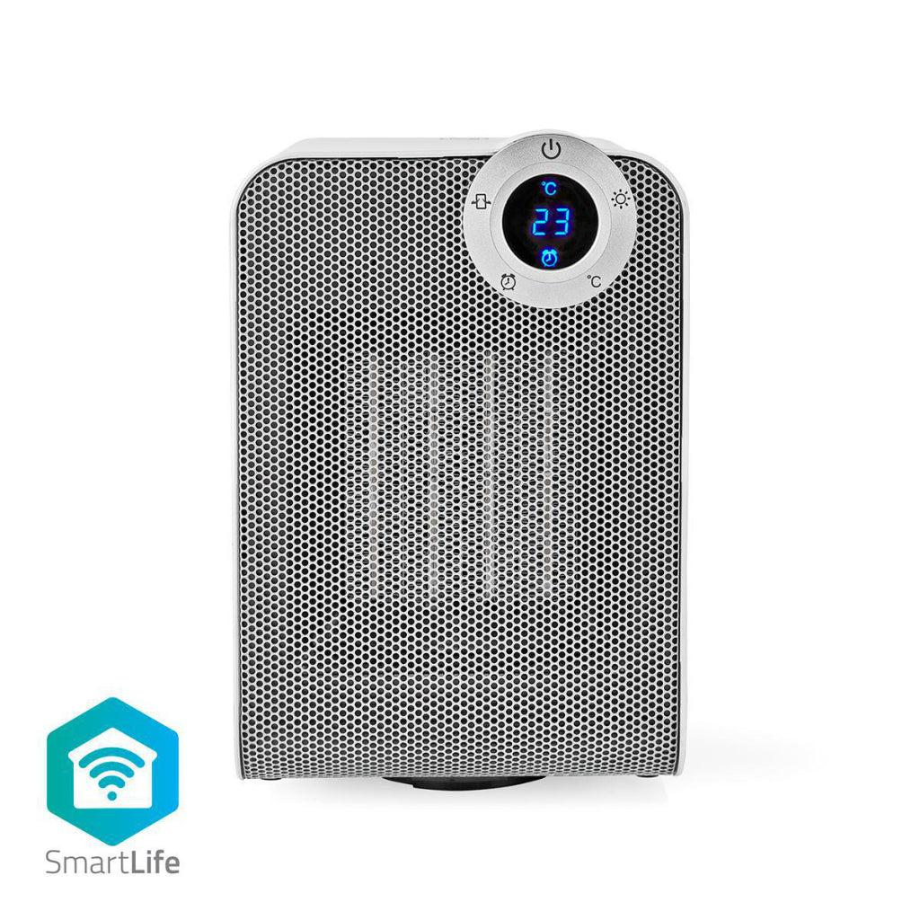 Nedis wififnh20cwt slimme ventilatorverwarming met wi-fi compact thermostaat oscillatie 1800 w wit