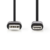 Nedis ccgp60600bk01 usb 2.0-kabel type-c male - a male 0,1 m zwart