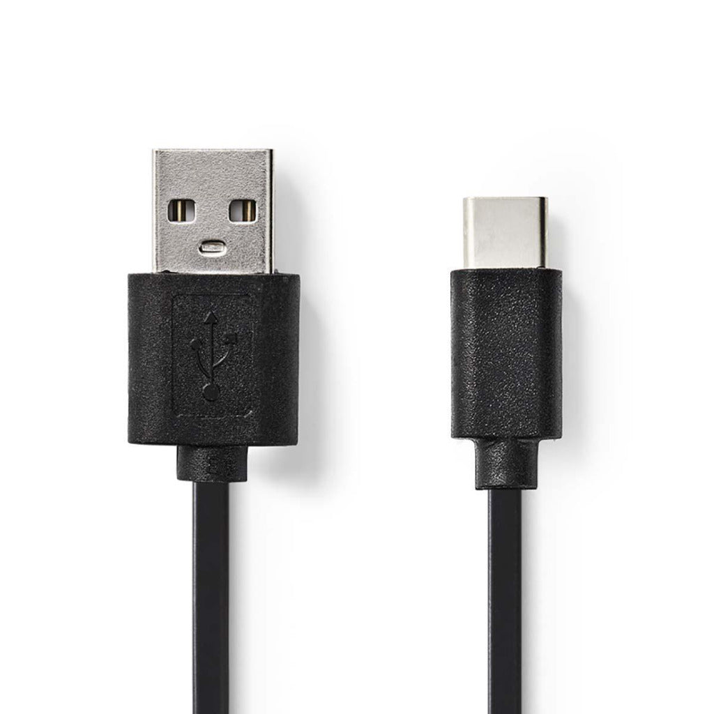 Nedis ccgp60600bk01 usb 2.0-kabel type-c male - a male 0,1 m zwart