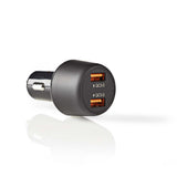 Nedis ccqc600abk autolader 3,0 a 2x usb (qc 3.0) zwart