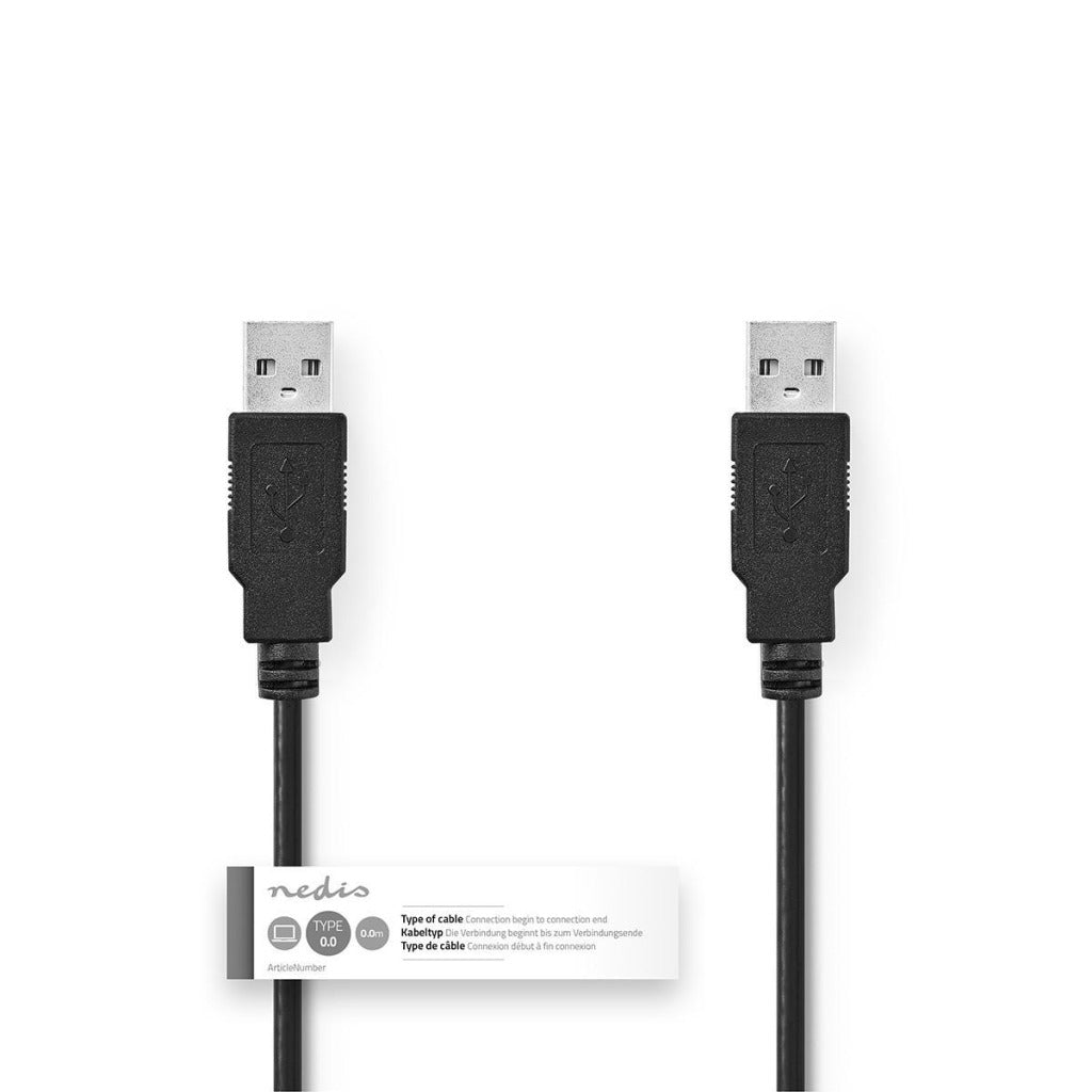 Nedis ccgt60000bk10 kabel usb 2.0 a male - a male 1,0 m zwart