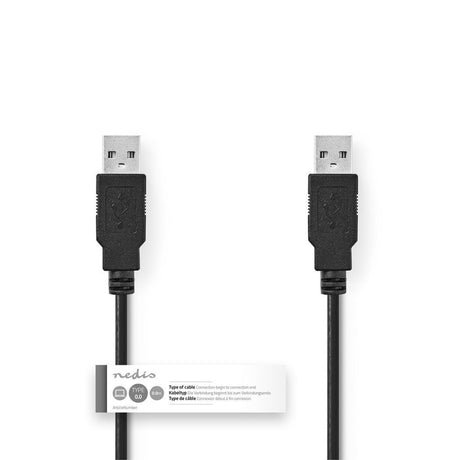 Nedis ccgt60000bk10 kabel usb 2.0 a male - a male 1,0 m zwart