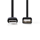 Nedis ccgt60010bk30 kabel usb 2.0 a male - usb a female 3,0 m zwart