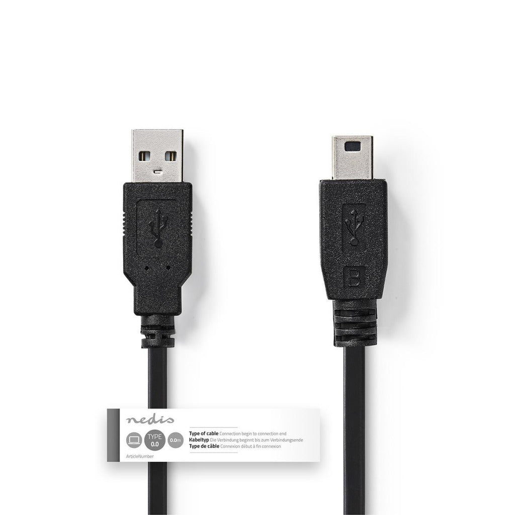 Nedis ccgt60300bk10 kabel usb 2.0 a male - mini 5-pins male 1,0 m zwart