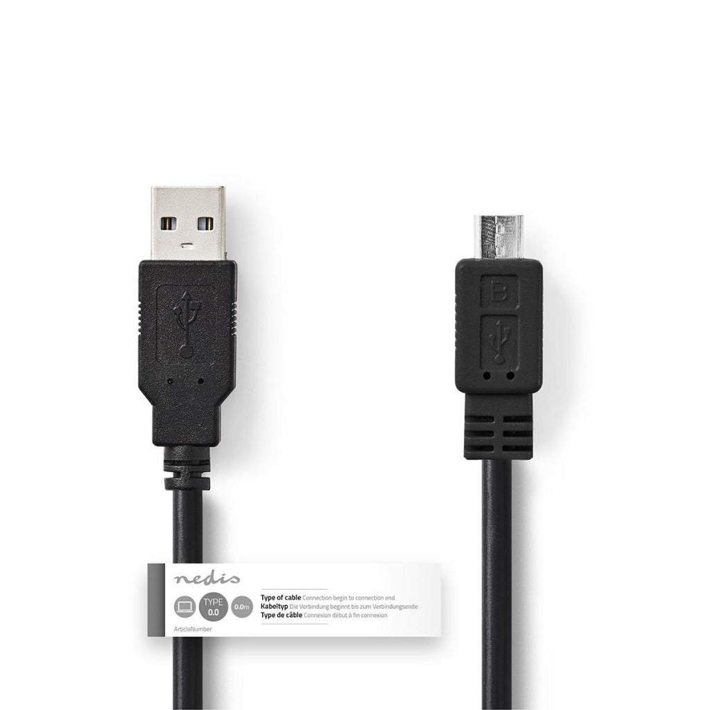 Nedis ccgt60500bk20 kabel usb 2.0 a male - micro b male 2,0 m zwart