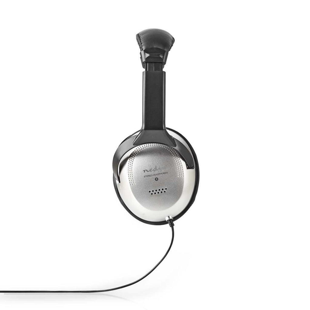 Nedis hpwd1201bk over-ear koptelefoon bedraad 6,00 m zilver zwart