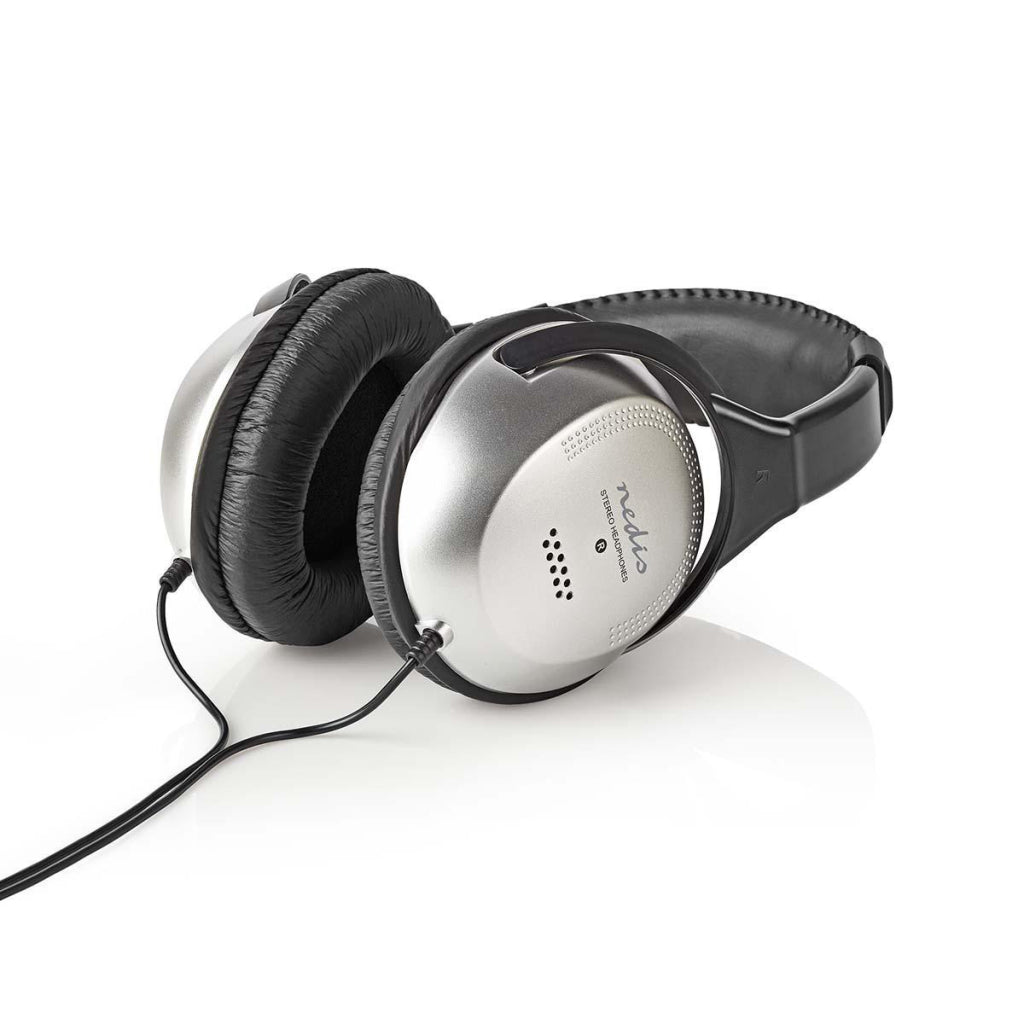 Nedis hpwd1201bk over-ear koptelefoon bedraad 6,00 m zilver zwart