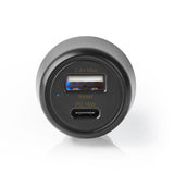 Nedis ccpd18w100bk autolader 3,0 a usb-a usb-c power delivery 18 w zwart