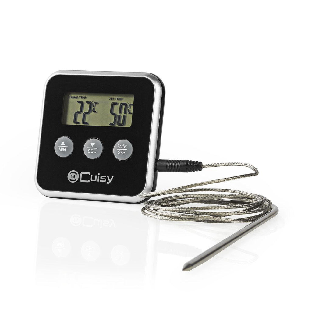 Nedis kath105bk vleesthermometer 0 - 250 deg;c digitaal display timer