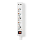 Nedis EXSO515UFSWT Stekkerdoos5-wegs Schuko 2x Usb 1,5 M Aan uitknop Wit