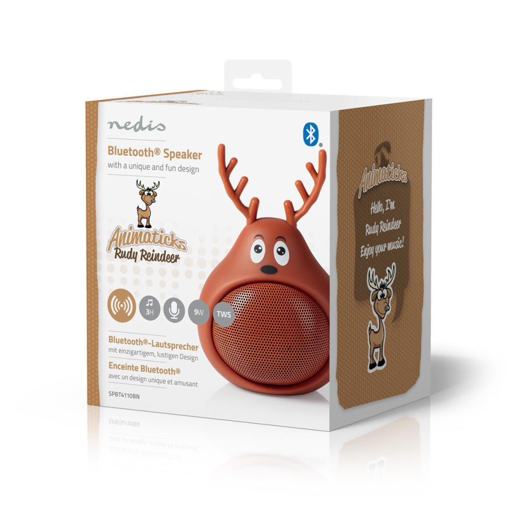 Nedis SPBT4110BN Animaticks Bluetooth Speaker 3 Uur Speeltijd Handsfree Bellen Rudy Reindeer