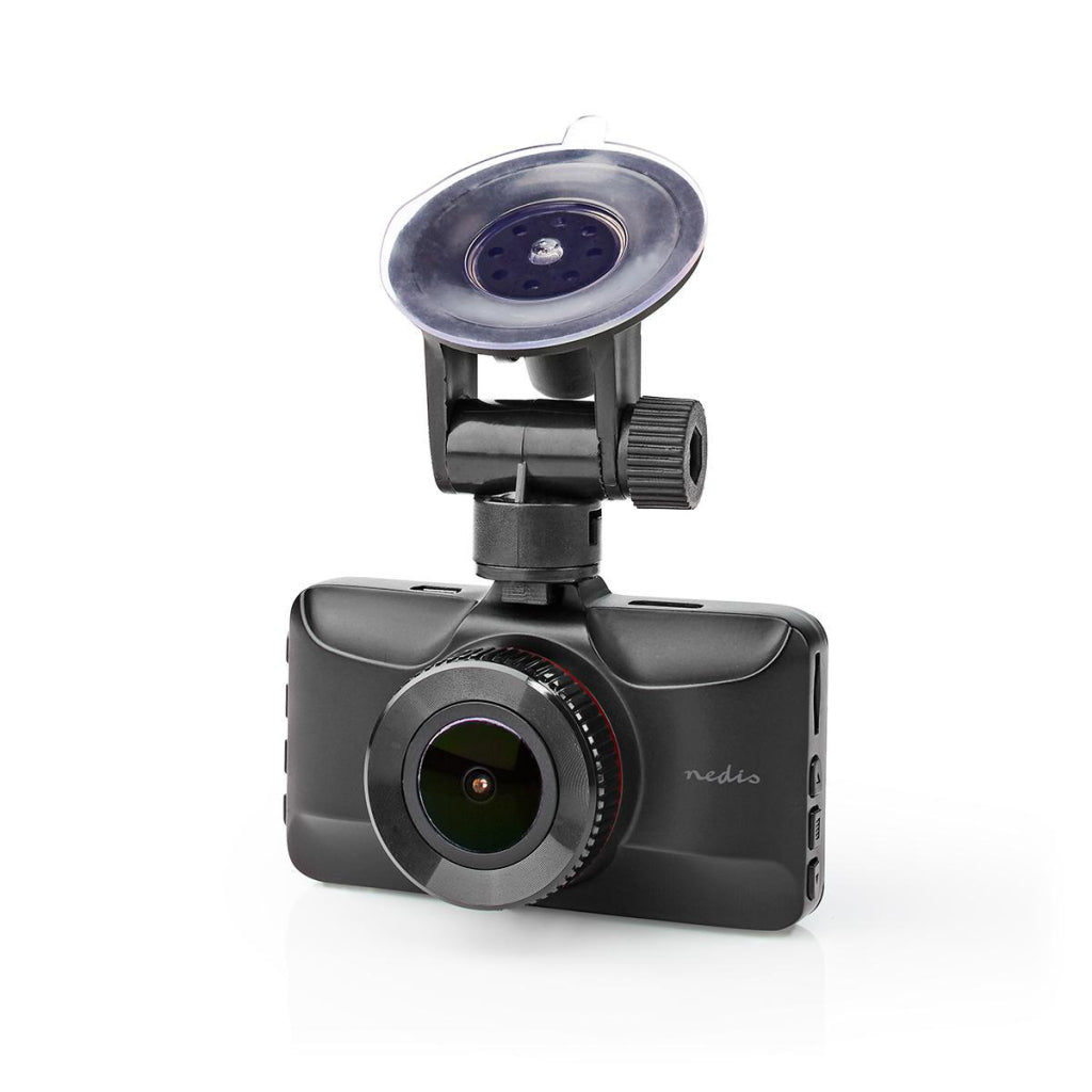 Nedis dcam15bk dashcam full hd 1080 p 1 ch 3,0 inch kijkhoek van 120 deg; metalen behuizing