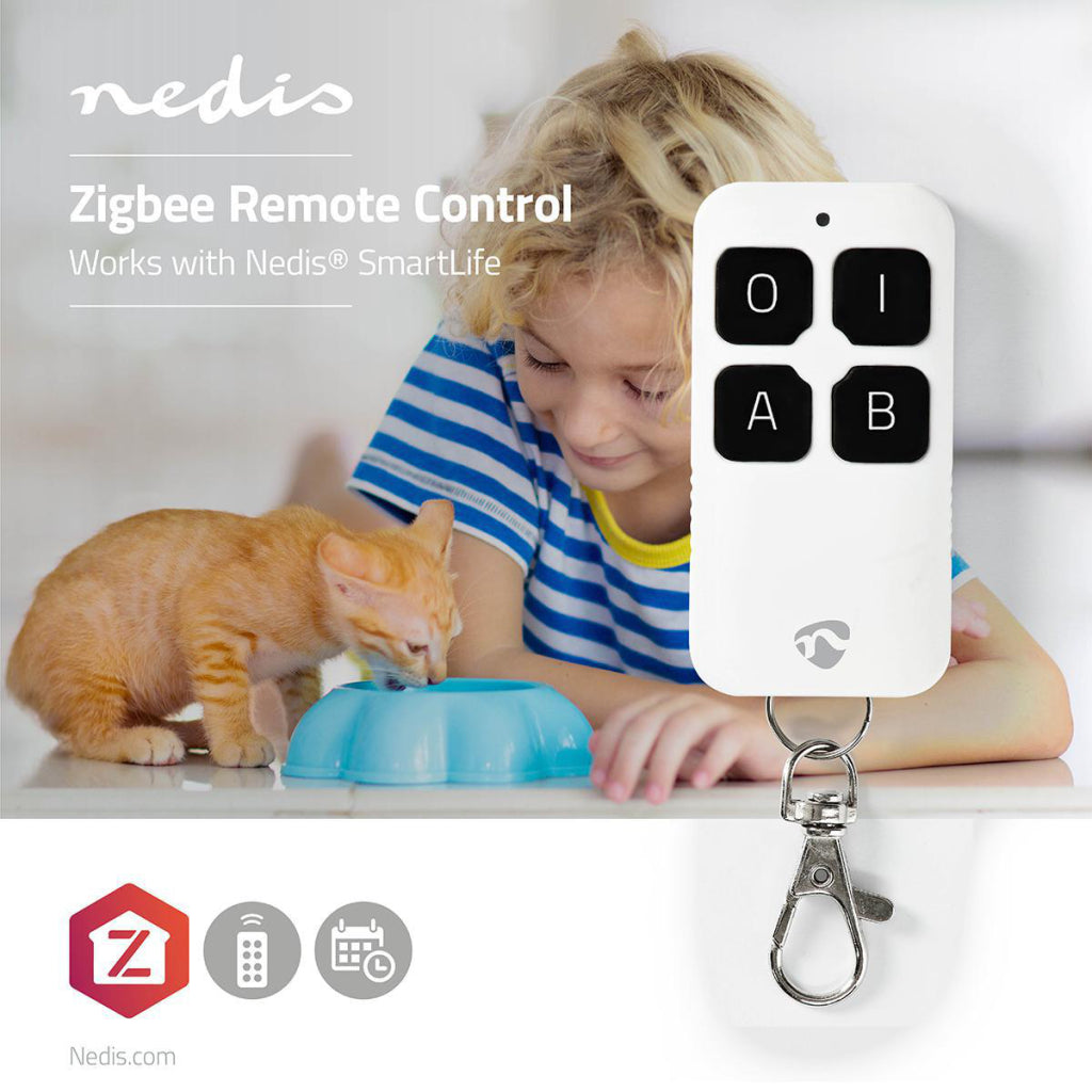 Nedis zbrc10wt smart afstandsbediening zigbee 4 knoppen inclusief accu wit