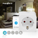 Nedis wifip121fwt smartlife smart stekker wi-fi energiemeter 3680 w type f (cee 7 3) -10 - 45 °c android ios wit