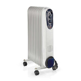 Nedis HTOI30WT9 Mobiele Olieradiator 800 1200 2000 W 9 Vinnen Instelbare Thermostaat 3 Warmte Standen Omvalpreventie Wit