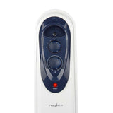 Nedis HTOI30WT9 Mobiele Olieradiator 800 1200 2000 W 9 Vinnen Instelbare Thermostaat 3 Warmte Standen Omvalpreventie Wit